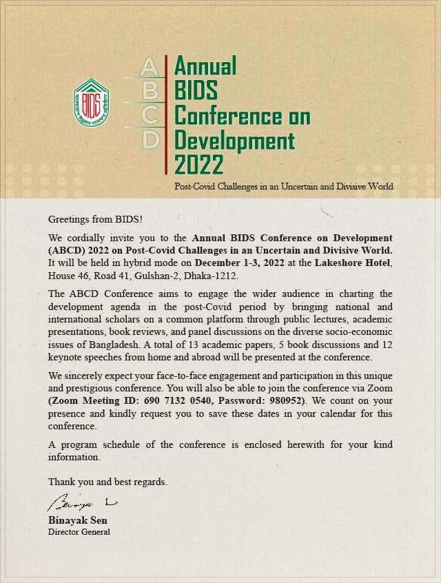 Annual BIDS Conference on Development (ABCD) 2022